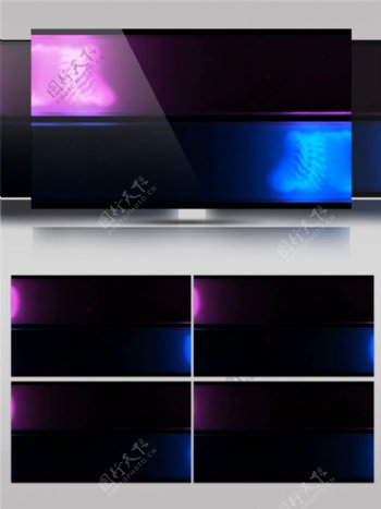 蓝紫光束方块视频素材