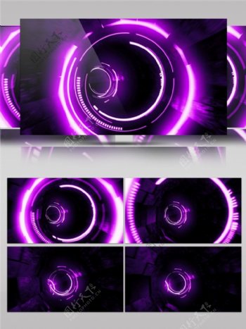 紫色动感光环视频素材