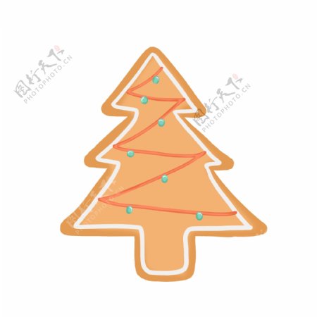 手绘圣诞节可爱圣诞小饼干糖果食物树素材