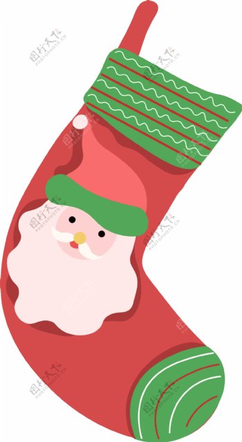 圣诞老人红色袜子元素