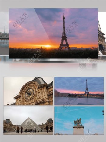 2k法国巴黎唯美城市景观延时摄影