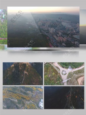2k大美中国青海西宁城市风光自然景观航拍