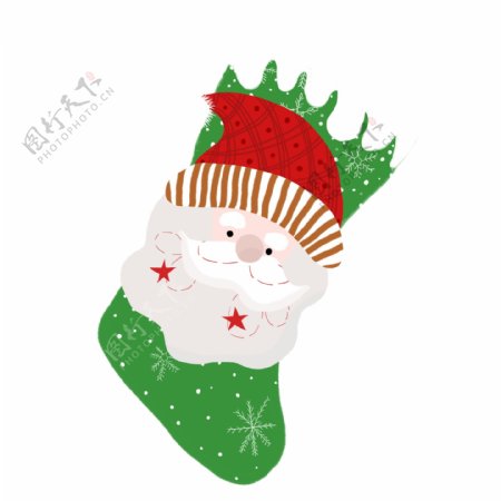 手绘圣诞节元素圣诞老人圣诞袜装饰图案