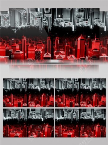 红色梦幻城市动态视频素材