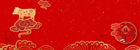 猪年新年春节红色吉祥背景图