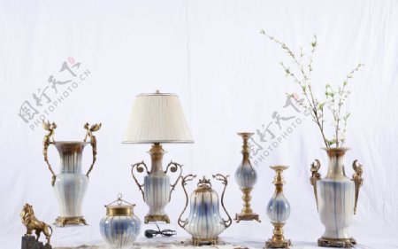 欧美玻璃花瓶台灯烛台家居装饰