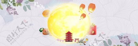 中国风八月十五中秋节背景图