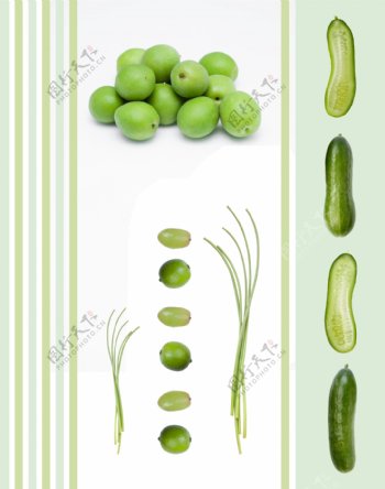 清新绿色果蔬办公桌面海报设计