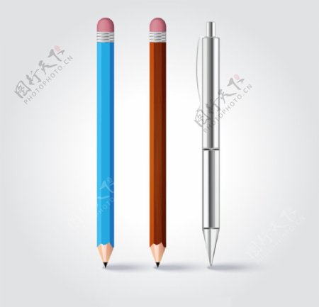 铅笔和钢笔背景