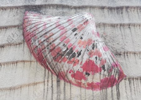 彩色斑斓的贝壳雕塑
