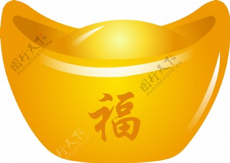 中元节祭祖金元宝矢量元素