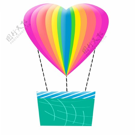 浪漫彩色热气球设计原创商用元素