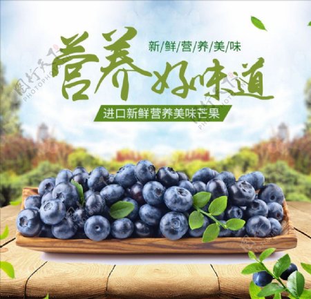 清新简约春夏水果蓝莓主图直通车