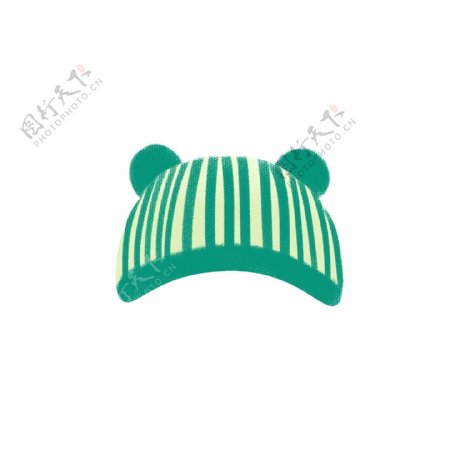 宝宝帽子婴儿帽毛线绿色帽元素