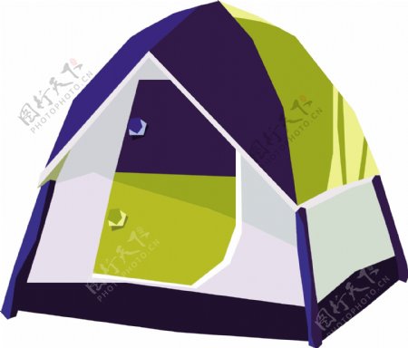 卡通野游帐篷几何图标可商用元素
