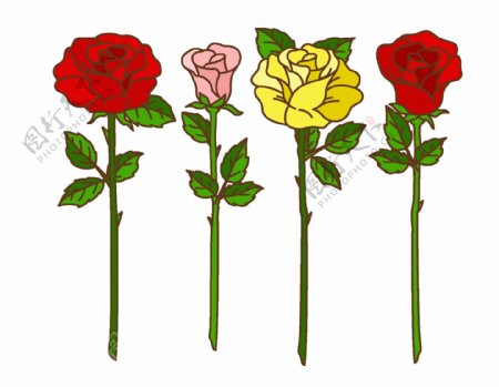 唯美玫瑰花元素