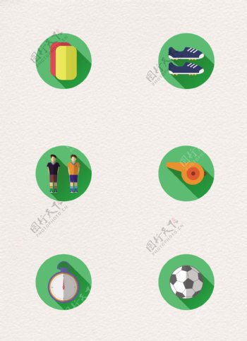 绿色圆形手绘足球比赛图标素材