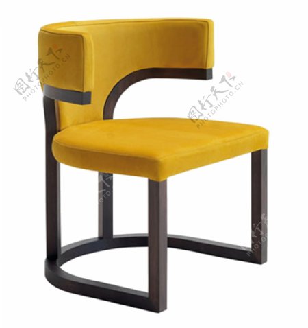 黄色欧式椅子png元素
