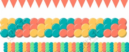 扁平可爱彩色庆祝气球元素