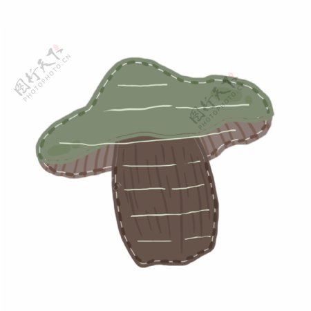 手绘植物森林蘑菇便利贴对话框设计元素