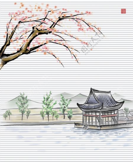 江南山水风景画