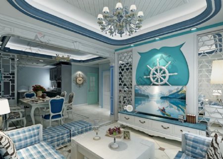 地中海风格家居客厅装修效果图
