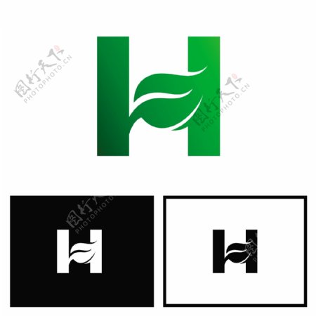 H字母造型标识logo工业能源