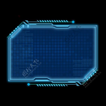 科技蓝色炫酷人工智能代码长方形边框对话框