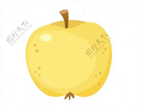卡通金黄苹果元素