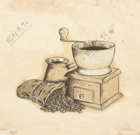 手绘咖啡研磨机