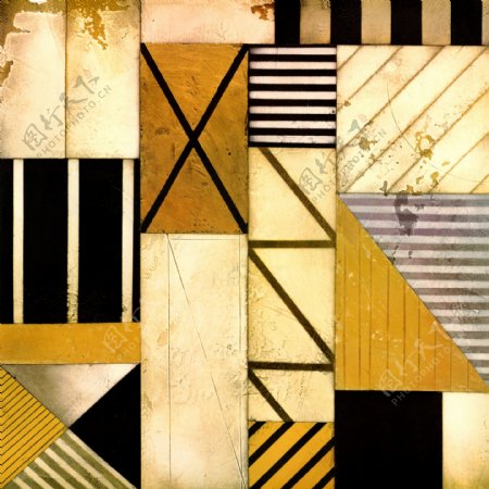 北欧现代抽象几何色块装饰画