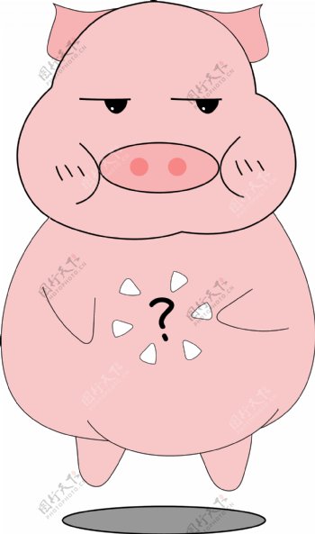 可爱粉色猪年矢量傲娇猪表情可商用元素