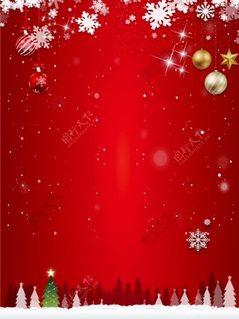喜庆圣诞节雪花装饰背景设计