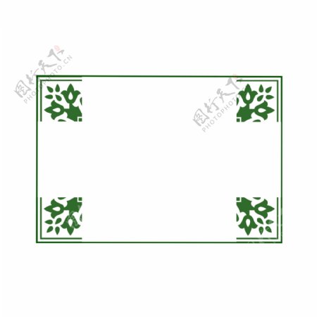 中国风绿色边框装饰素材设计
