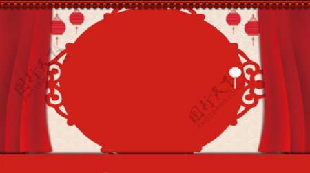 简约节日舞台背景红色设计