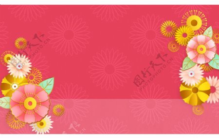 粉色花朵底纹春节背景设计