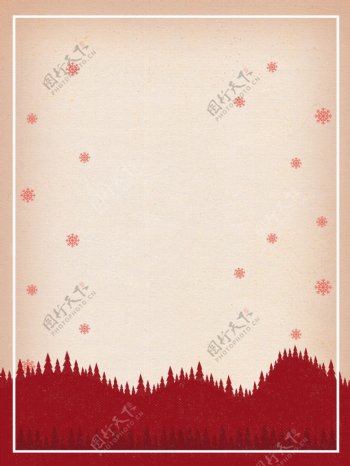 简约雪花红树林圣诞节背景