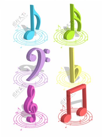 音符元素音乐节音符元素立体音符