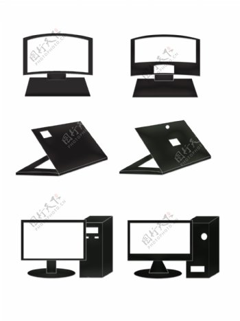 电脑台式笔记本黑色装饰图案简约
