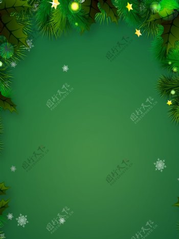 简约绿色圣诞节背景素材