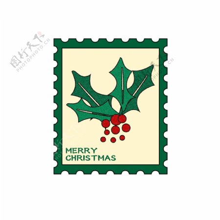 圣诞节邮票小贴纸圣诞小元素设计