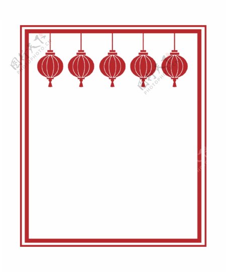 中国风红色新年边框