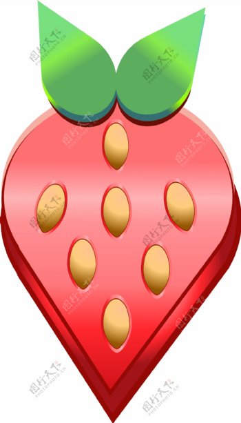 红色的草莓手绘插画