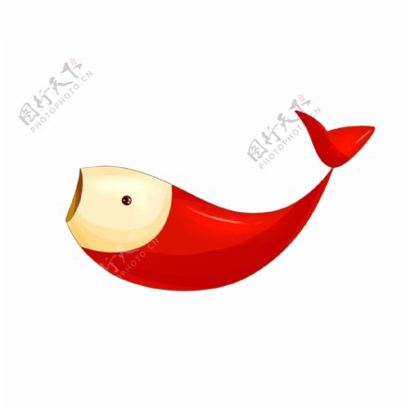 新年红色的锦鲤手绘插画