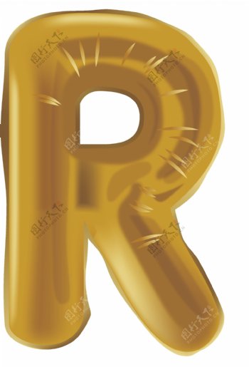 创意气球节日字母R