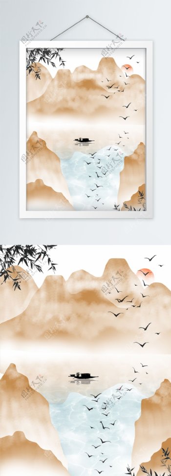 中式浓雾山水装饰画