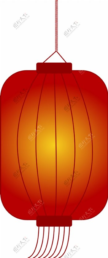 春节元素大红灯笼椭圆传统喜庆