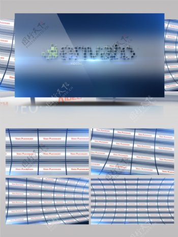 震撼的3d效果led视频屏幕展示墙ae模板