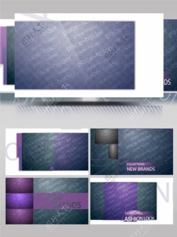 淡紫色主题的时尚影像展示开场ae模板