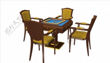 麻将桌3d模型